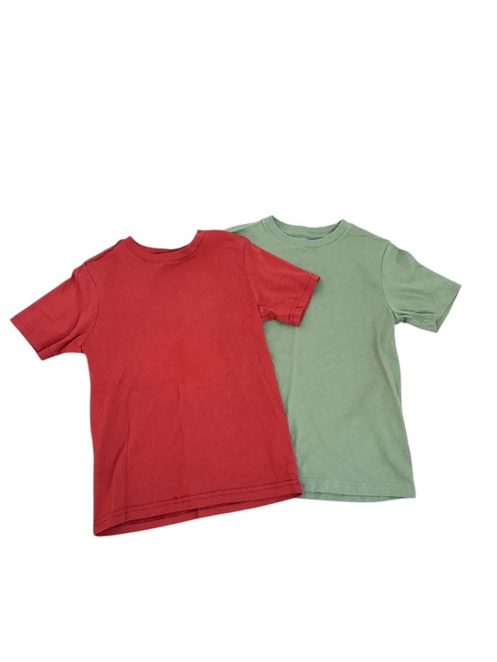 Wonder Nation Kids Short Sleeve Tee Set - Red & Sage